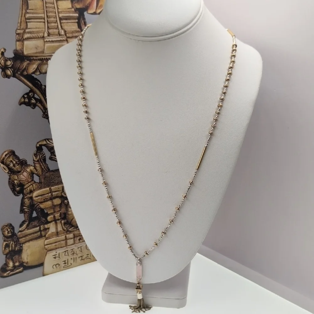 Stella & Dot Gold and Silver Layered Necklace Wear 3-ways Together Or Separate
